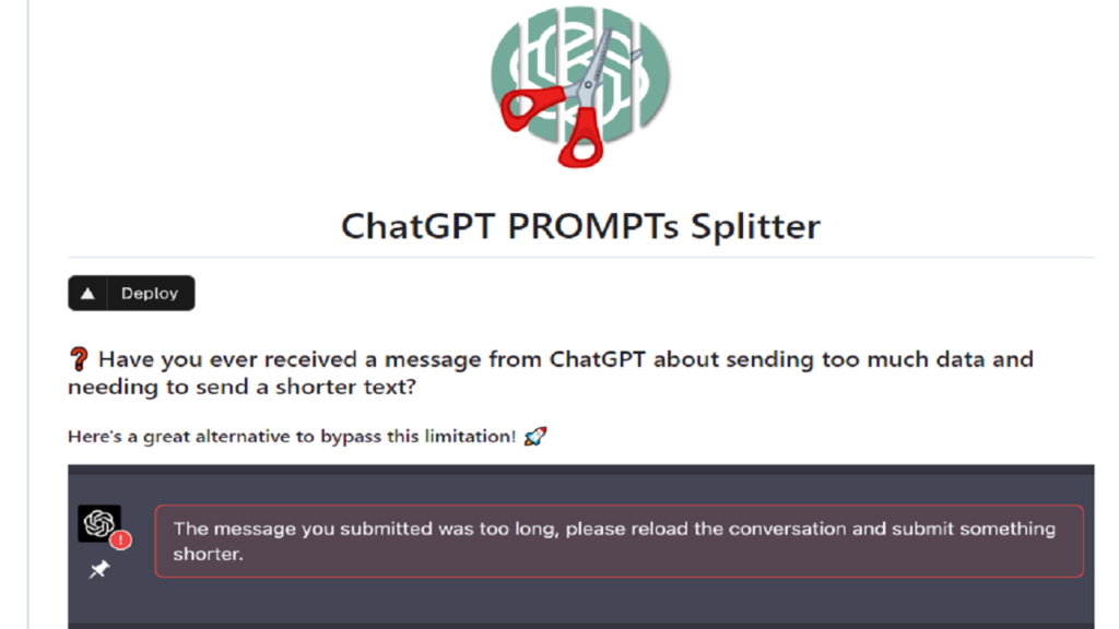 ChatGPT PROMPTs Splitter