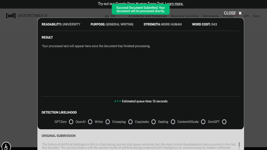 Click create stealth writing