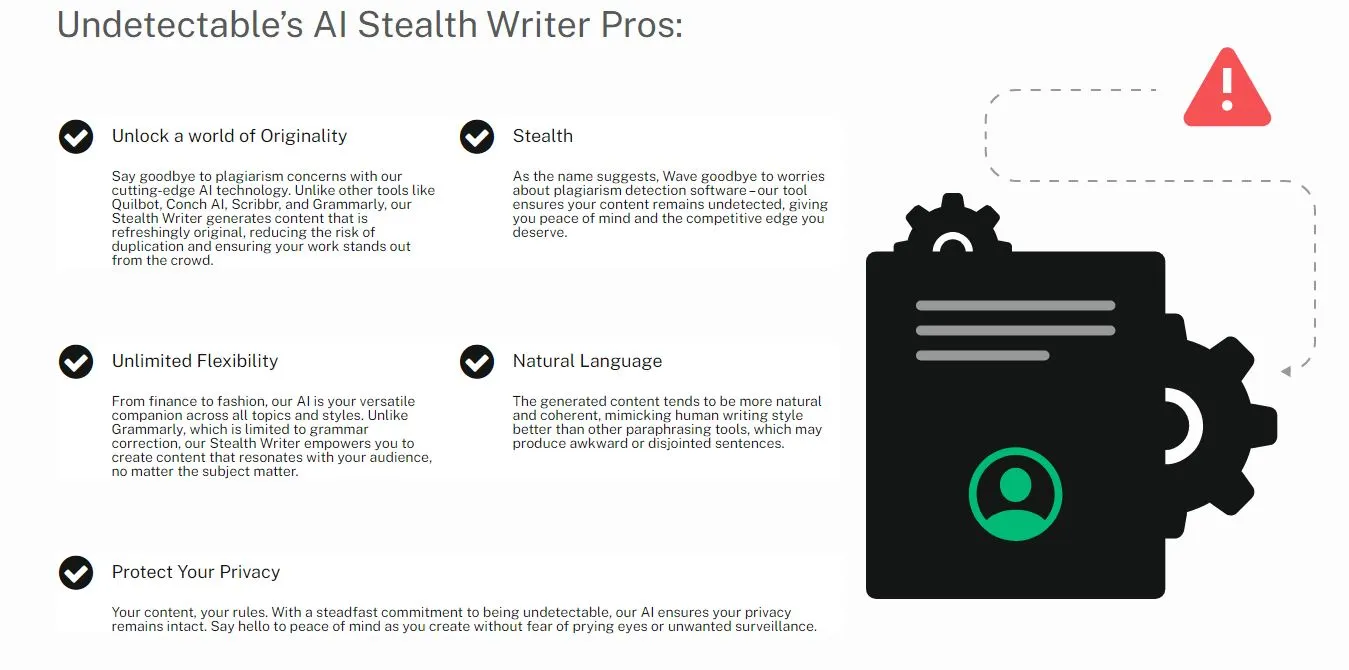 Undetectable’s AI Stealth Writer Pros