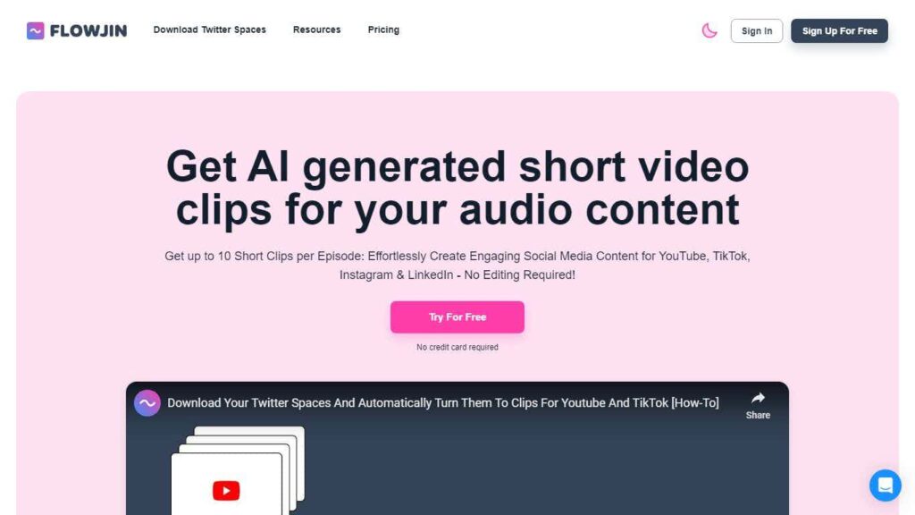 By harnessing the power of artificial intelligence, Flowjin extracts key moments from podcasts, transforming them into visually appealing video snippets that capture the essence of the audio content. 