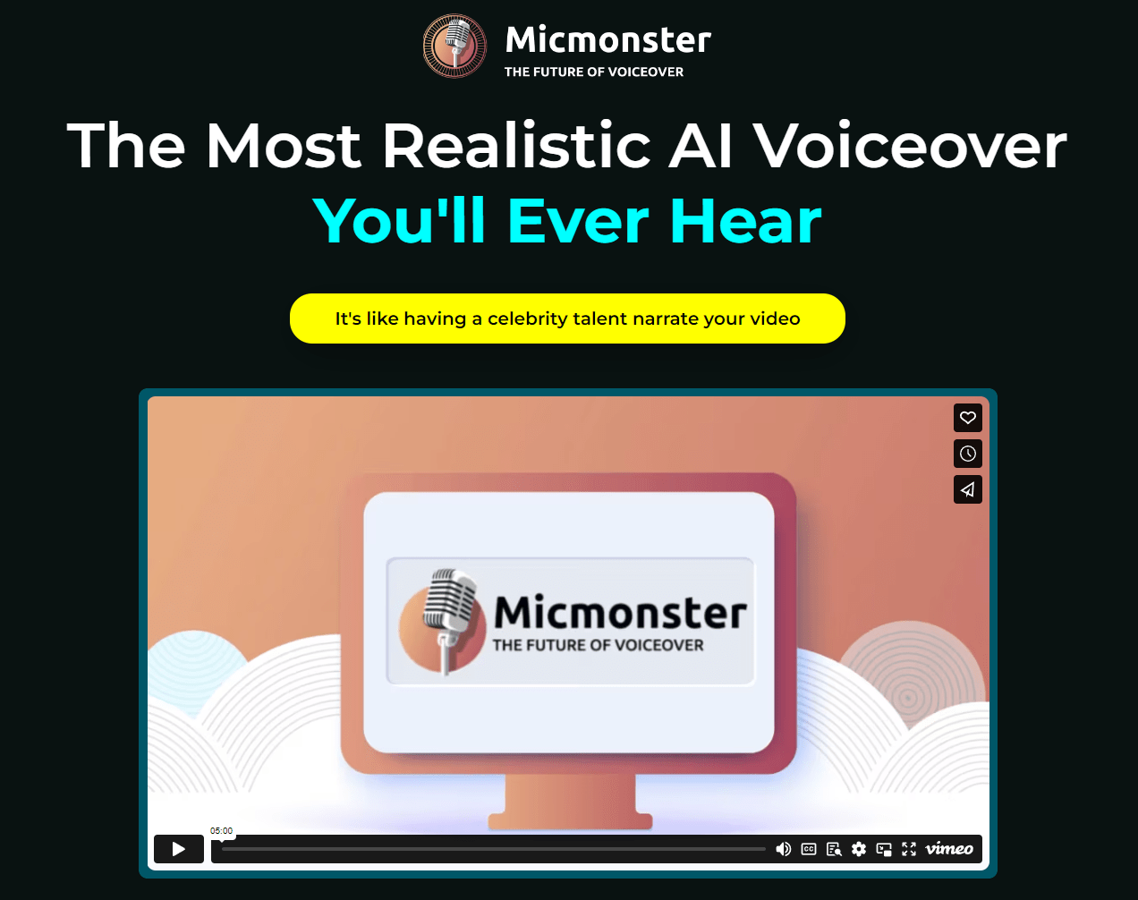 MicMonster emerges as the unparalleled leader in the realm of A. I voiceover technology can transform text from any language into convincingly human-like voiceovers in a blink—specifically, under seven seconds. 