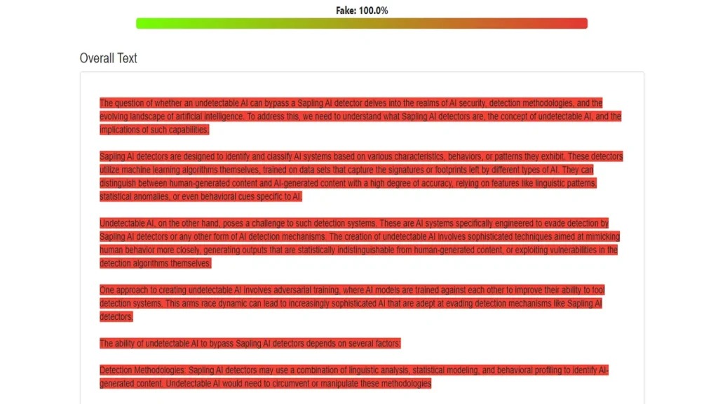 We copy the content from ChatGPT and paste it in Sapling AI detector. As you can see Sapling detected AI content.