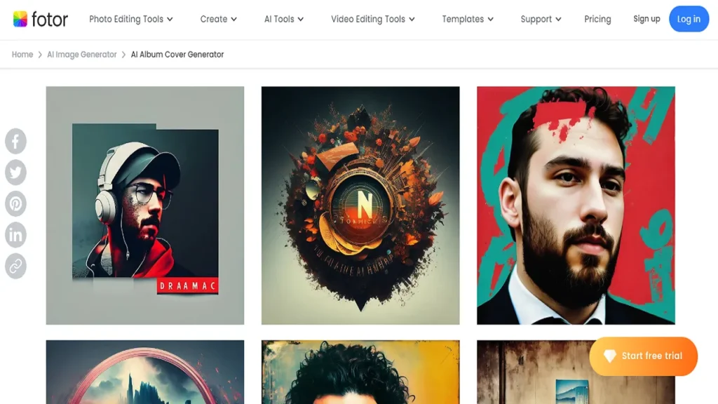 Fotor AI Album Cover Generator