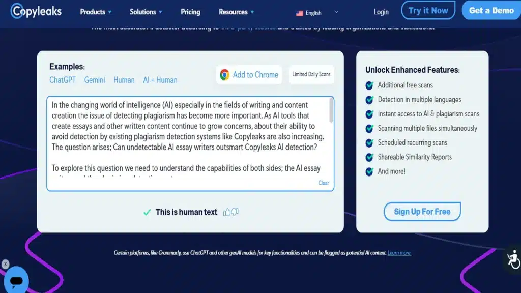 We paste the rewritten content in Copyleaks AI detector and results amazed us. Copyleaks says this is human text.