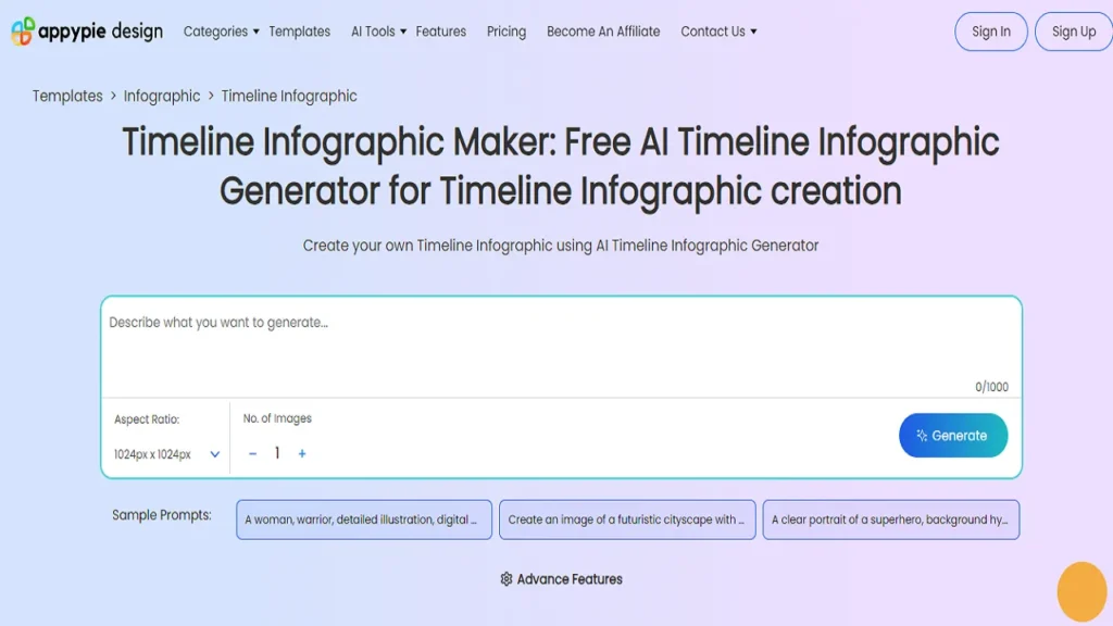 Appypie AI timeline Infographic Generator