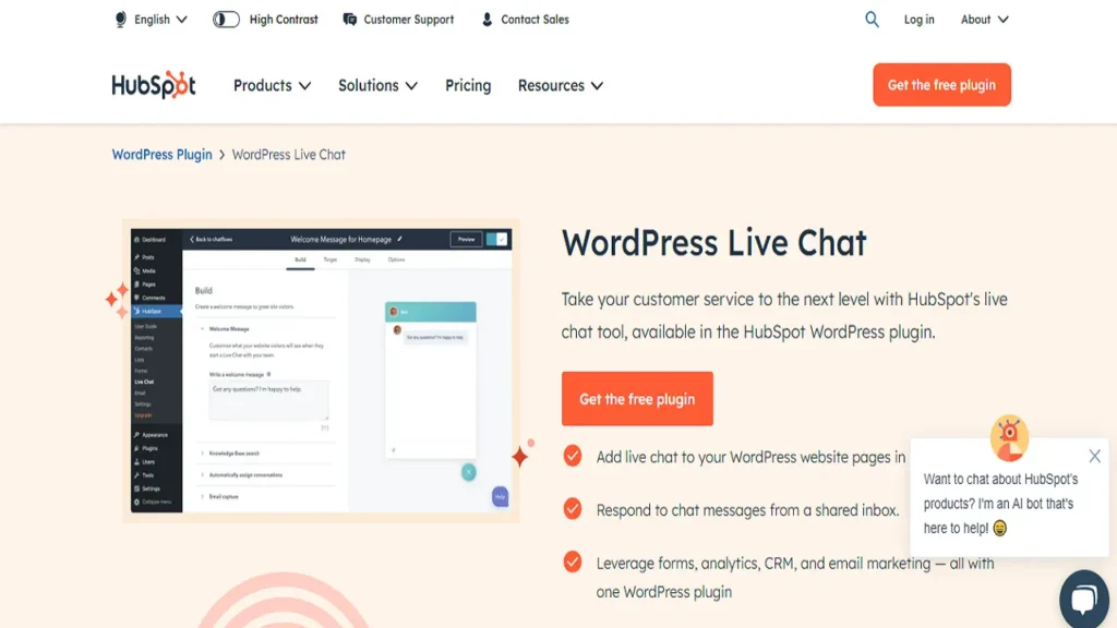 HubSpot WordPress Chatbots