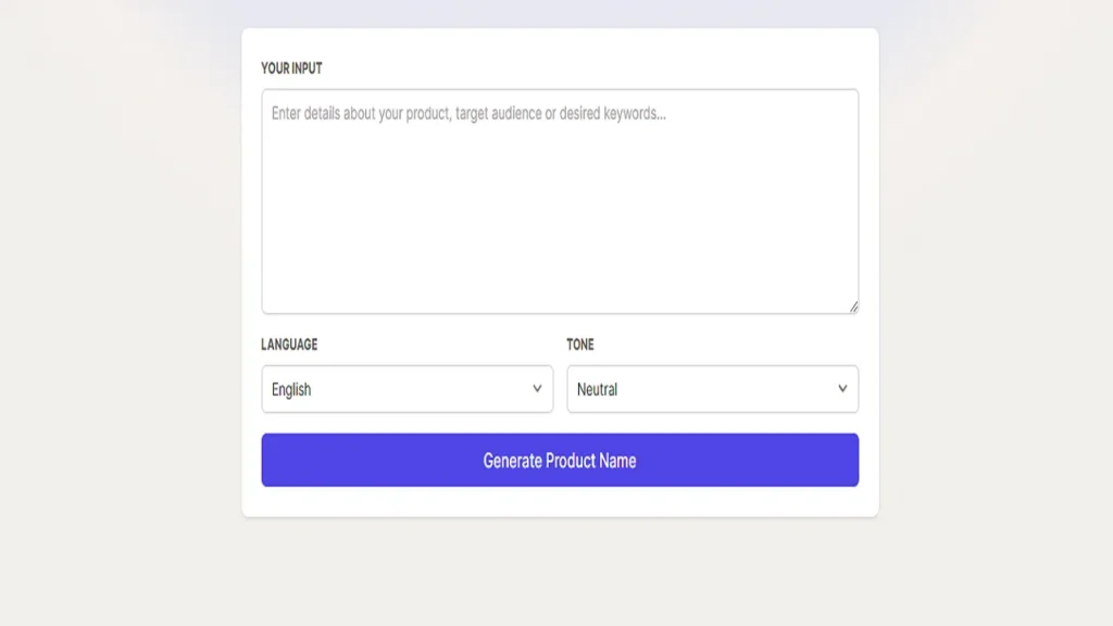 GetVoila Free AI Product Name Generator