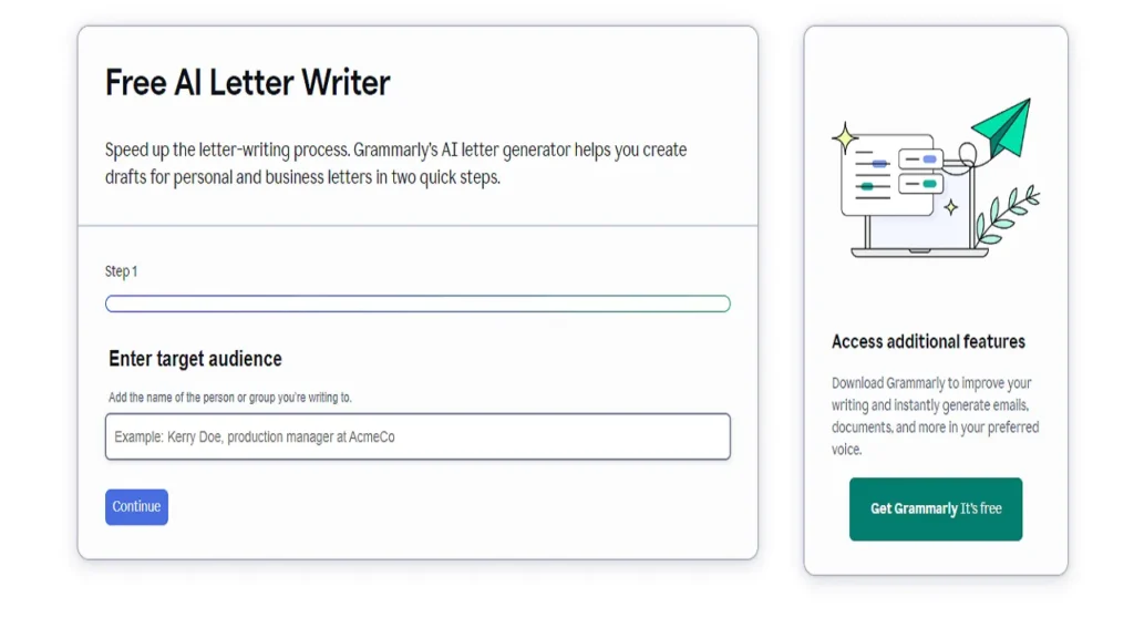 Using Grammarly AI Help Writing a Letter