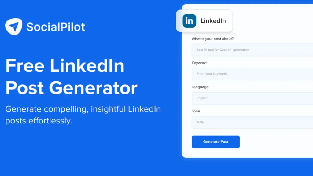 SocialPilot AI LinkedIn Post Generator Free